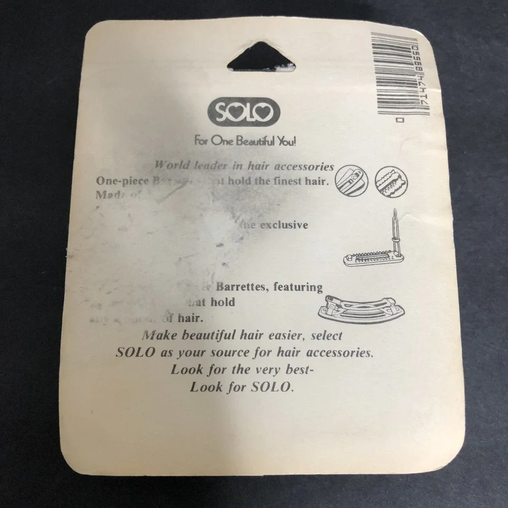 Vintage Solo Lockette Barrettes TENNIS Rackets Red Hair Clips USA Set of 4 NEW